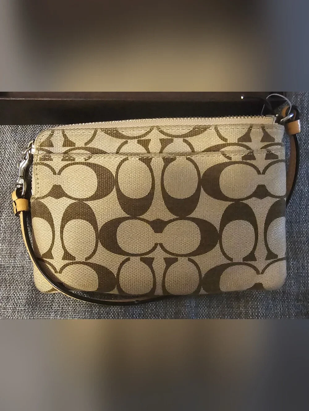 Coach Brown/Tan Signature Wristlet